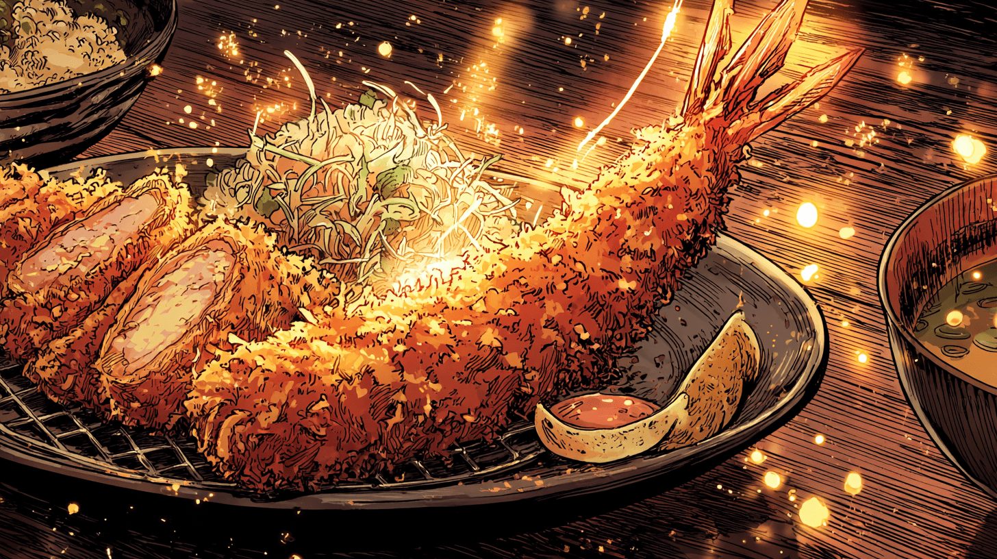 海老フライ＆分厚いロースカツの欲張りミックスフライ定食