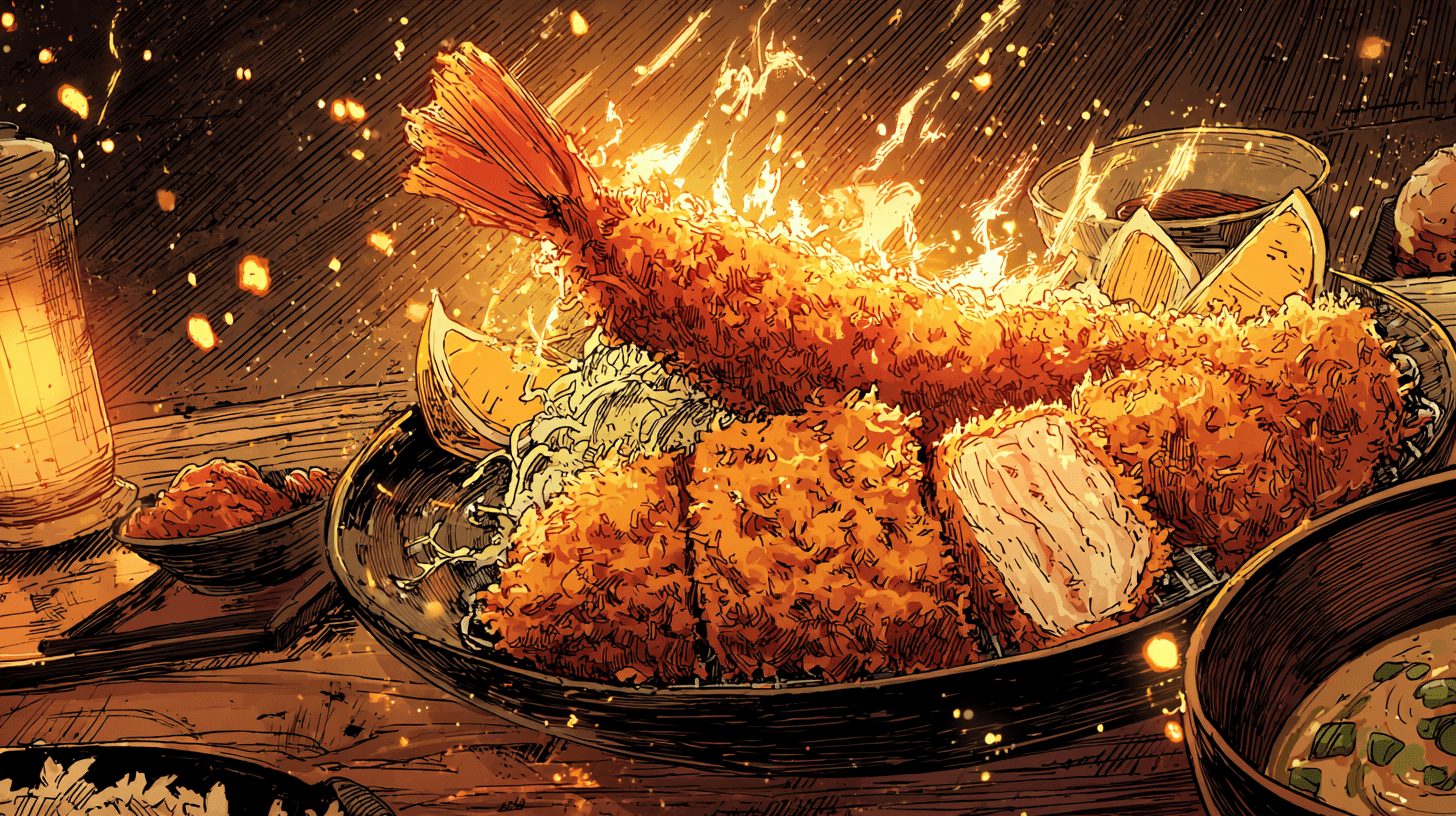 海老フライ＆分厚いロースカツの欲張りミックスフライ定食