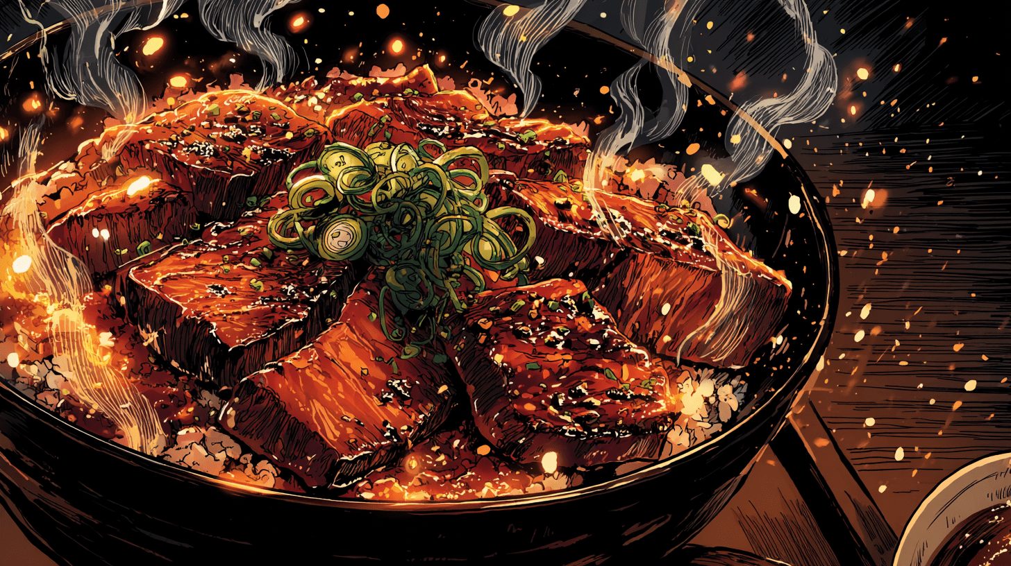 炭火豚バラにんにく味噌スタミナ丼