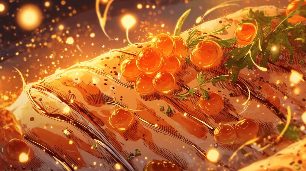 炙りサーモンとイクラのとろとろカルパッチョ