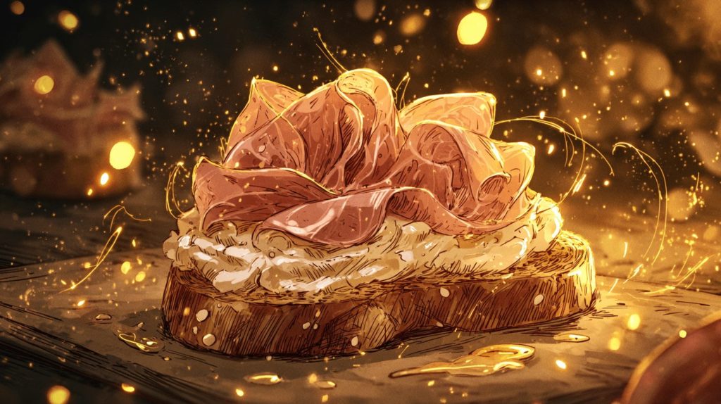 生ハムと濃厚クリームチーズの一口ブルスケッタ