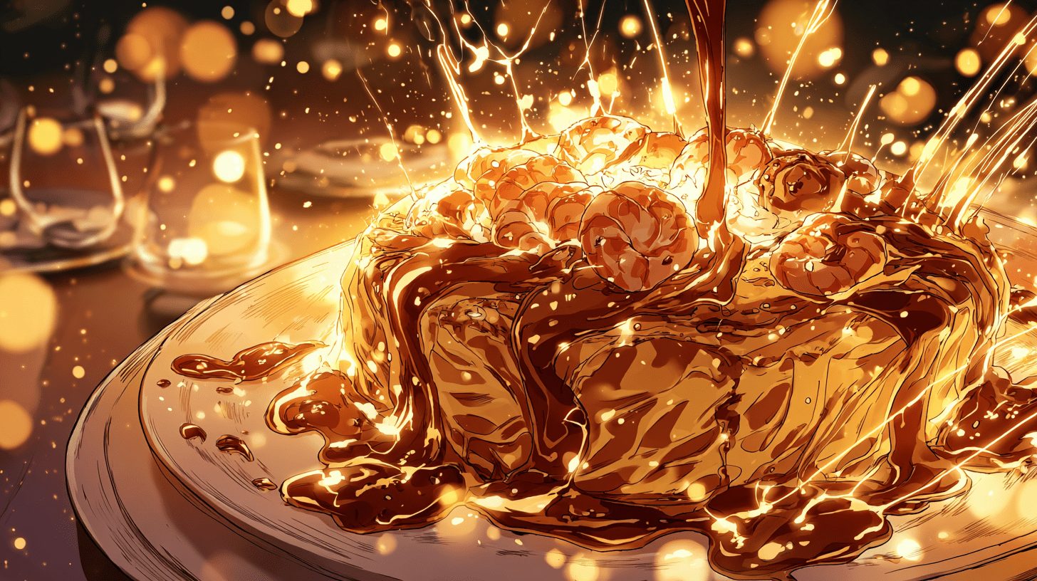 海老とチーズがあふれ出すドレスオムライス　濃厚デミソース