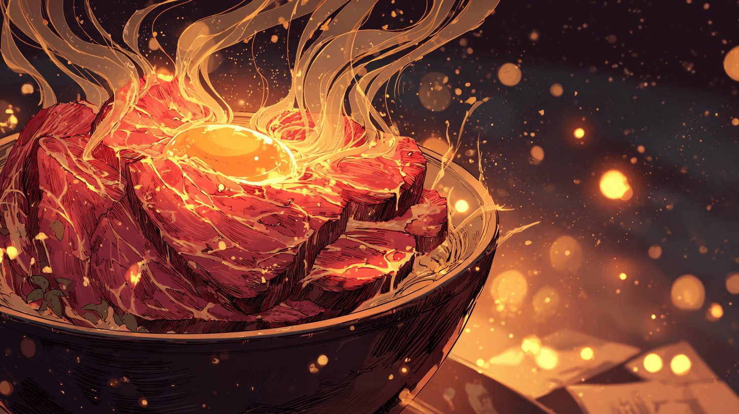 黒毛牛レアローストビーフ丼　とろける卵黄のせ