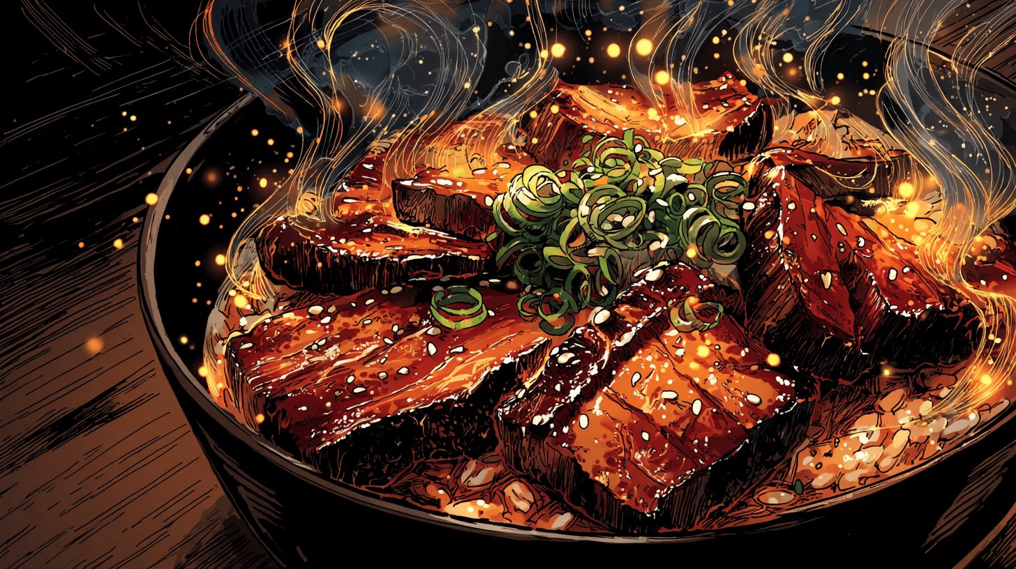 炭火豚バラにんにく味噌スタミナ丼