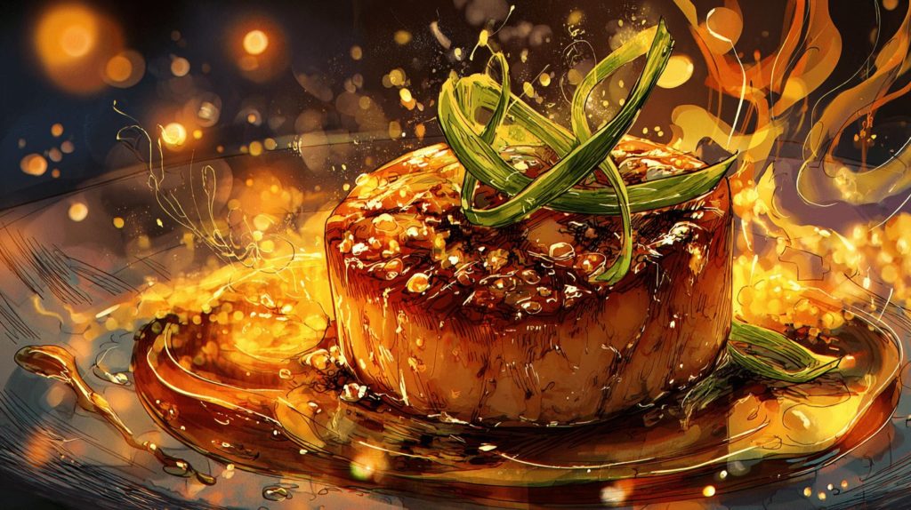 肉厚ホタテのバター醤油ソテー焦がしネギ添え