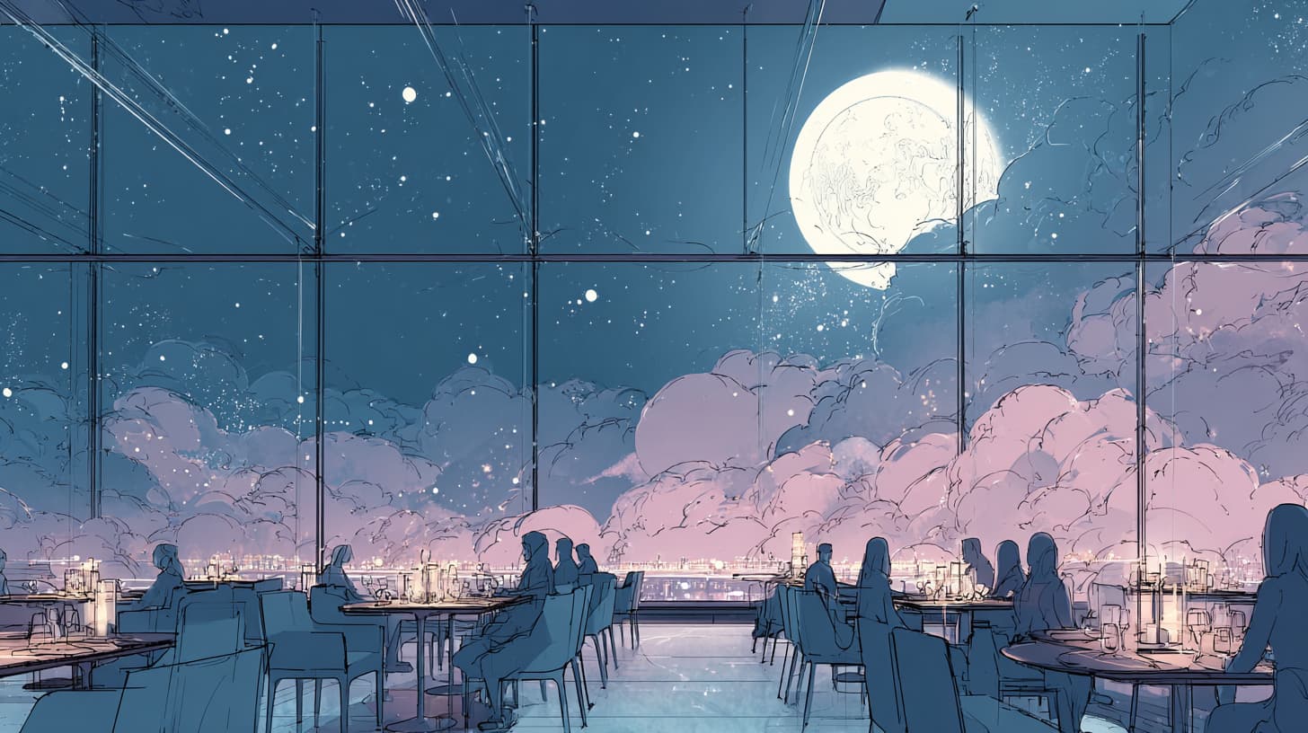 月の下のレストラン