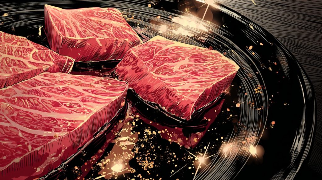 深夜に見たら終わる飯テロアニメ「東京2299一人焼肉」の肉画像