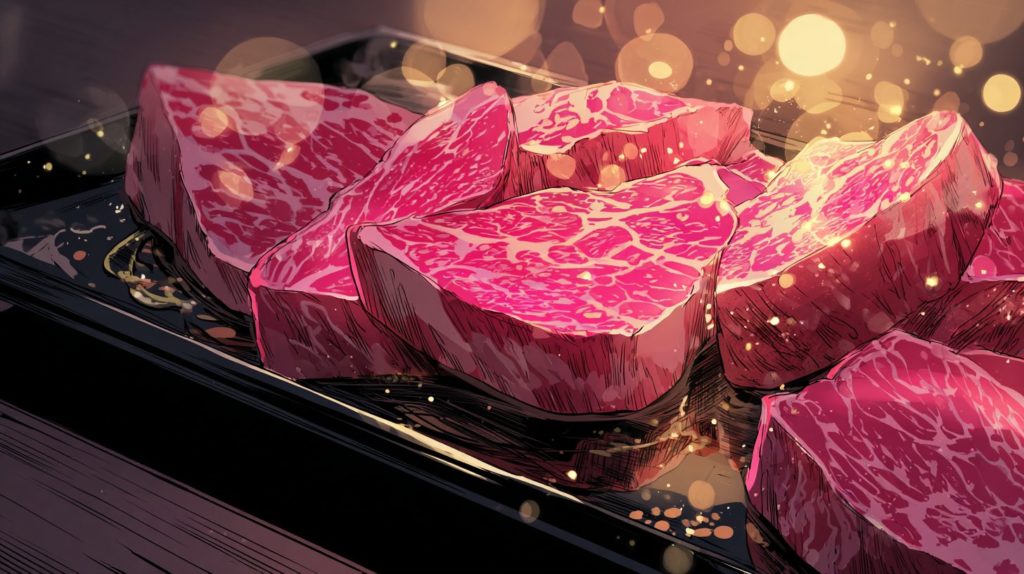 深夜に見たら終わる飯テロアニメ「東京2299一人焼肉」の肉画像2