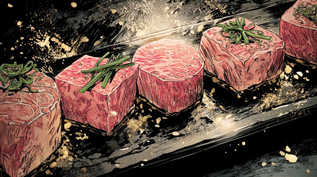 深夜に見たら終わる飯テロアニメ「東京2299一人焼肉」の肉画像3