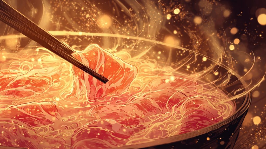 かに黄金出汁の豚しゃぶ