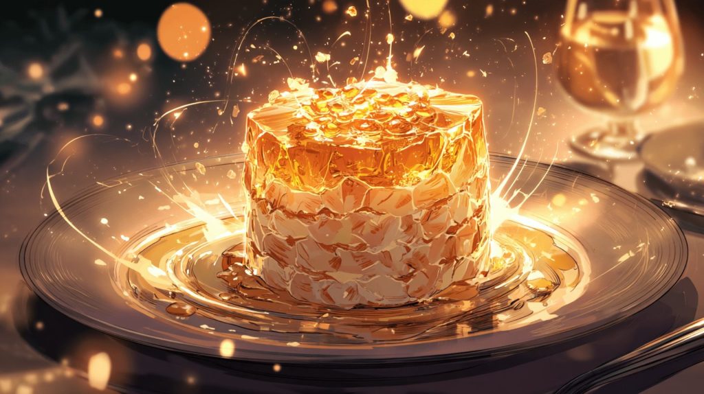 クリスタルカニ出汁ジュレとカニ身タワーの冷製前菜