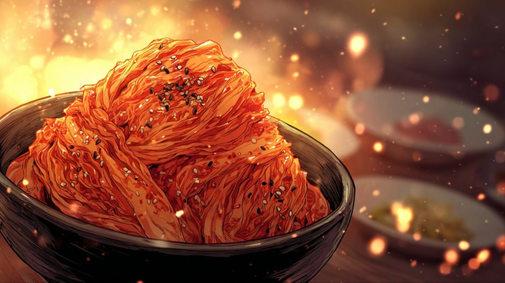 深夜に見たら終わる飯テロアニメ「東京2299一人焼肉」のキムチのシズル画像2