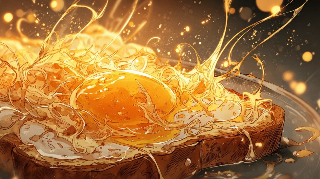 ほぐしカニと卵黄の悪魔トースト