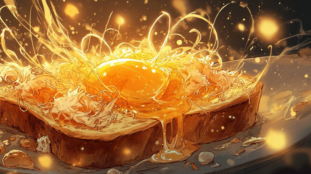 ほぐしカニと卵黄の悪魔トースト