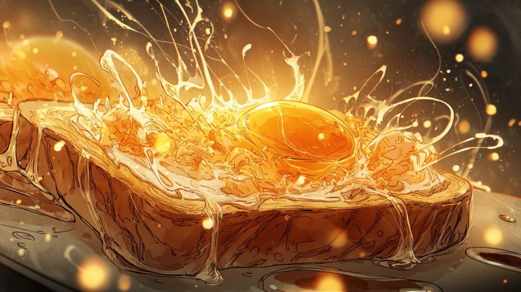 ほぐしカニと卵黄の悪魔トースト