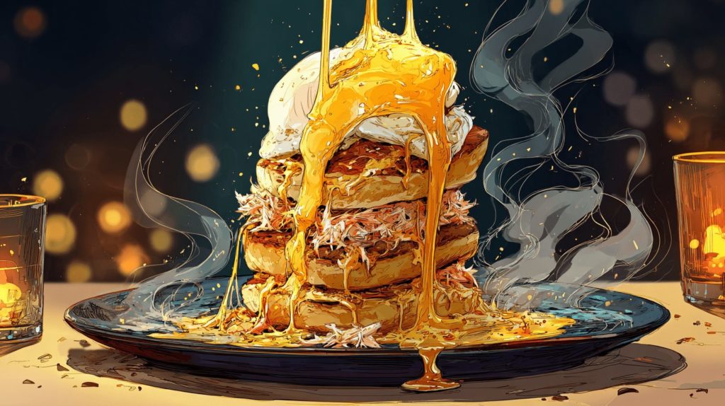 とろけるカニエッグベネディクトタワー