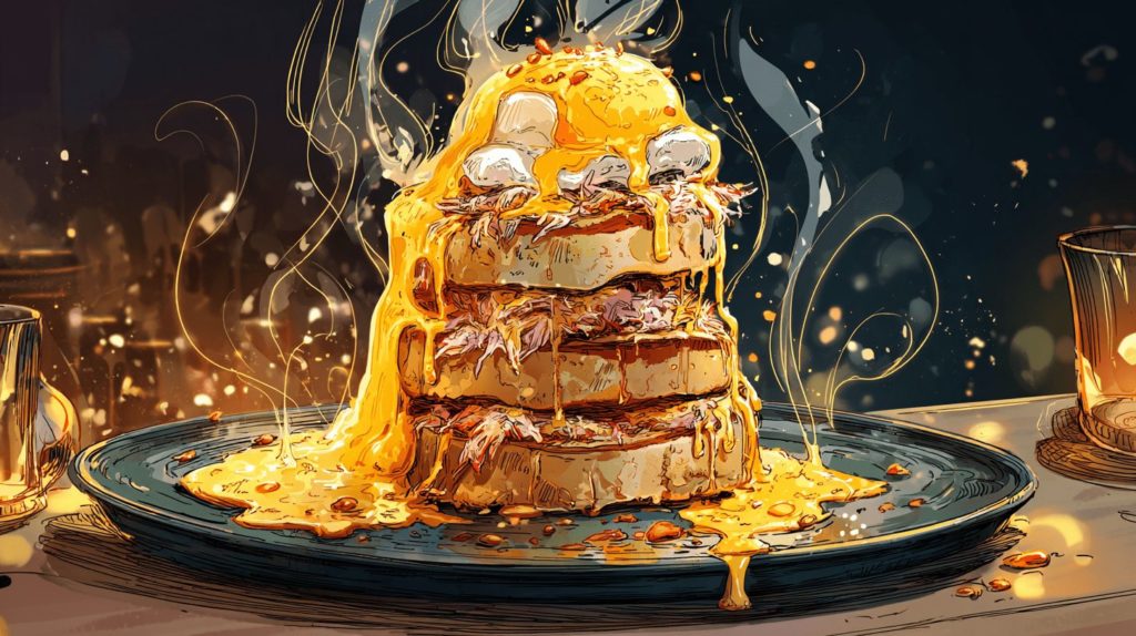 とろけるカニエッグベネディクトタワー