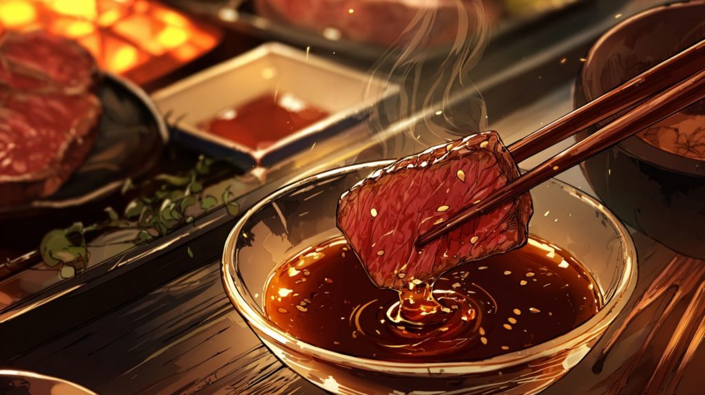 深夜に見たら終わる飯テロアニメ「東京2299一人焼肉」のカルビのシズル画像