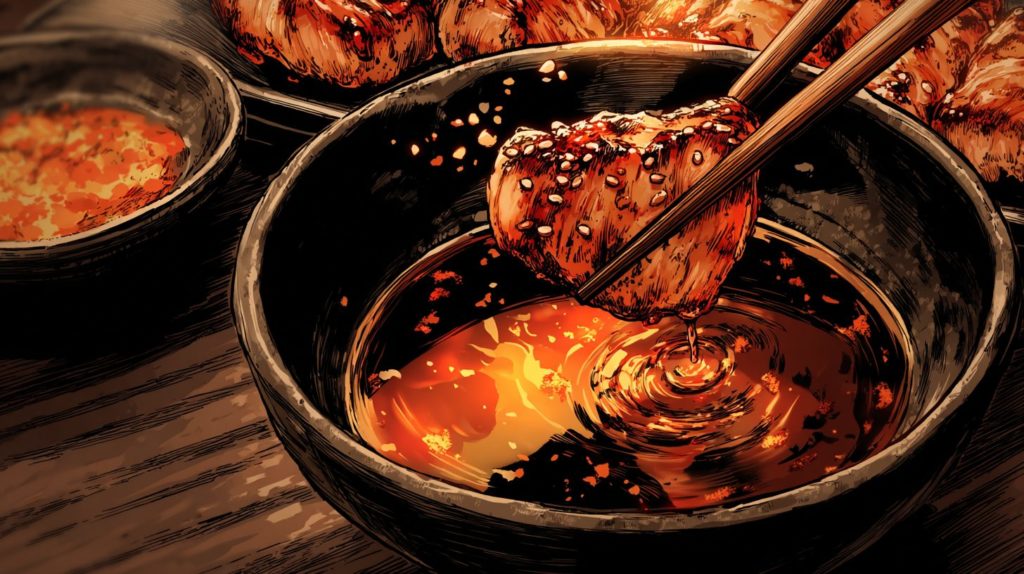 深夜に見たら終わる飯テロアニメ「東京2299一人焼肉」の焼肉のタレの画像